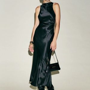 Casette Silk Dress - BLACK REFORMATION